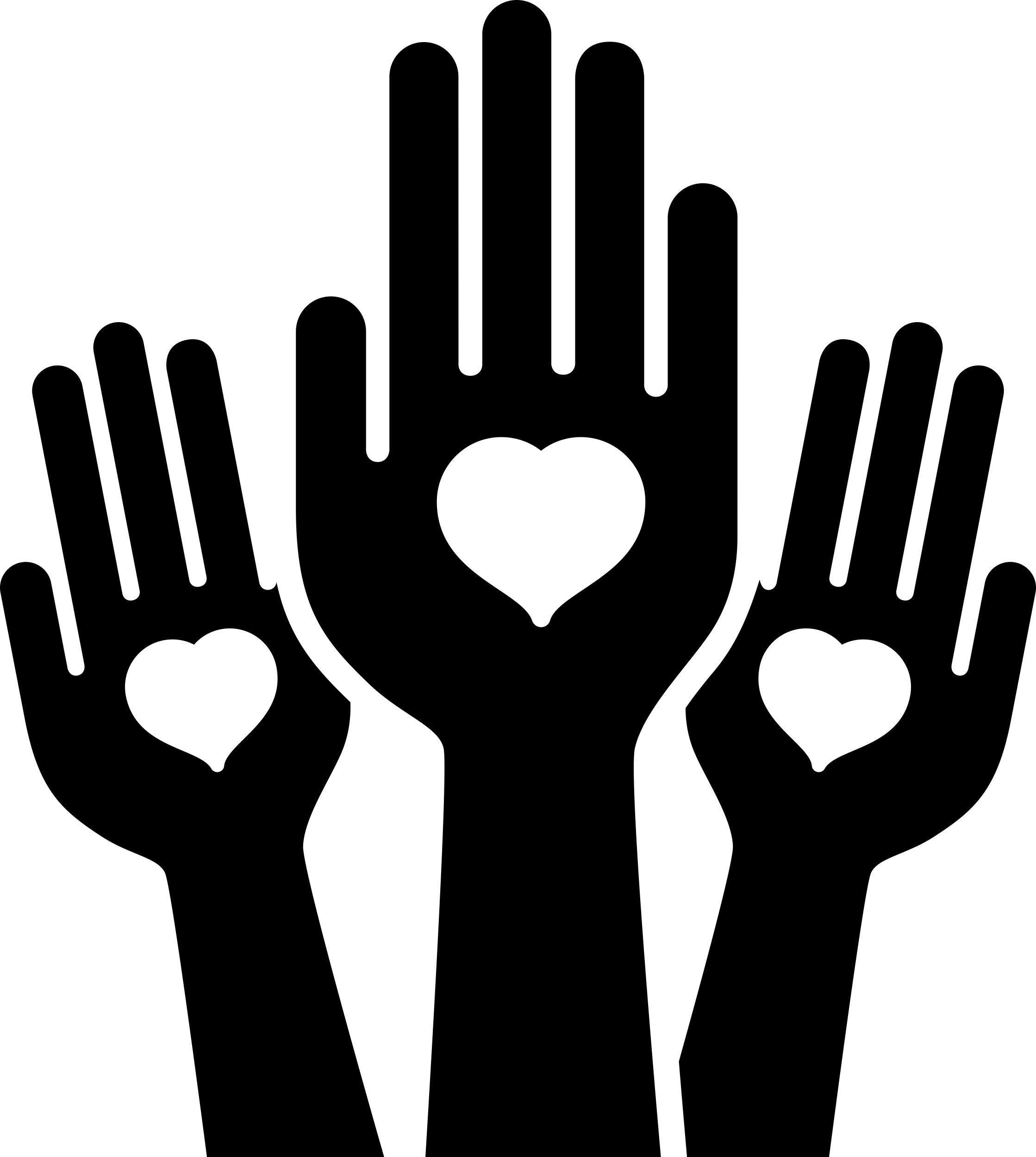 Hands With Hearts Vinyl Cutting Svg File Free Vectors